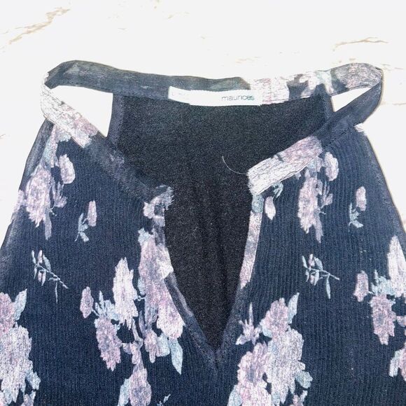 Maurices | Sleeveless Floral Blouse | Black | Women's | L - Picture 3 of 5